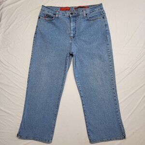 Vinatage NYDJ Jeans Tummy Tuck Womens Size 14 Crop High Rise Made in USA 34 X 22
